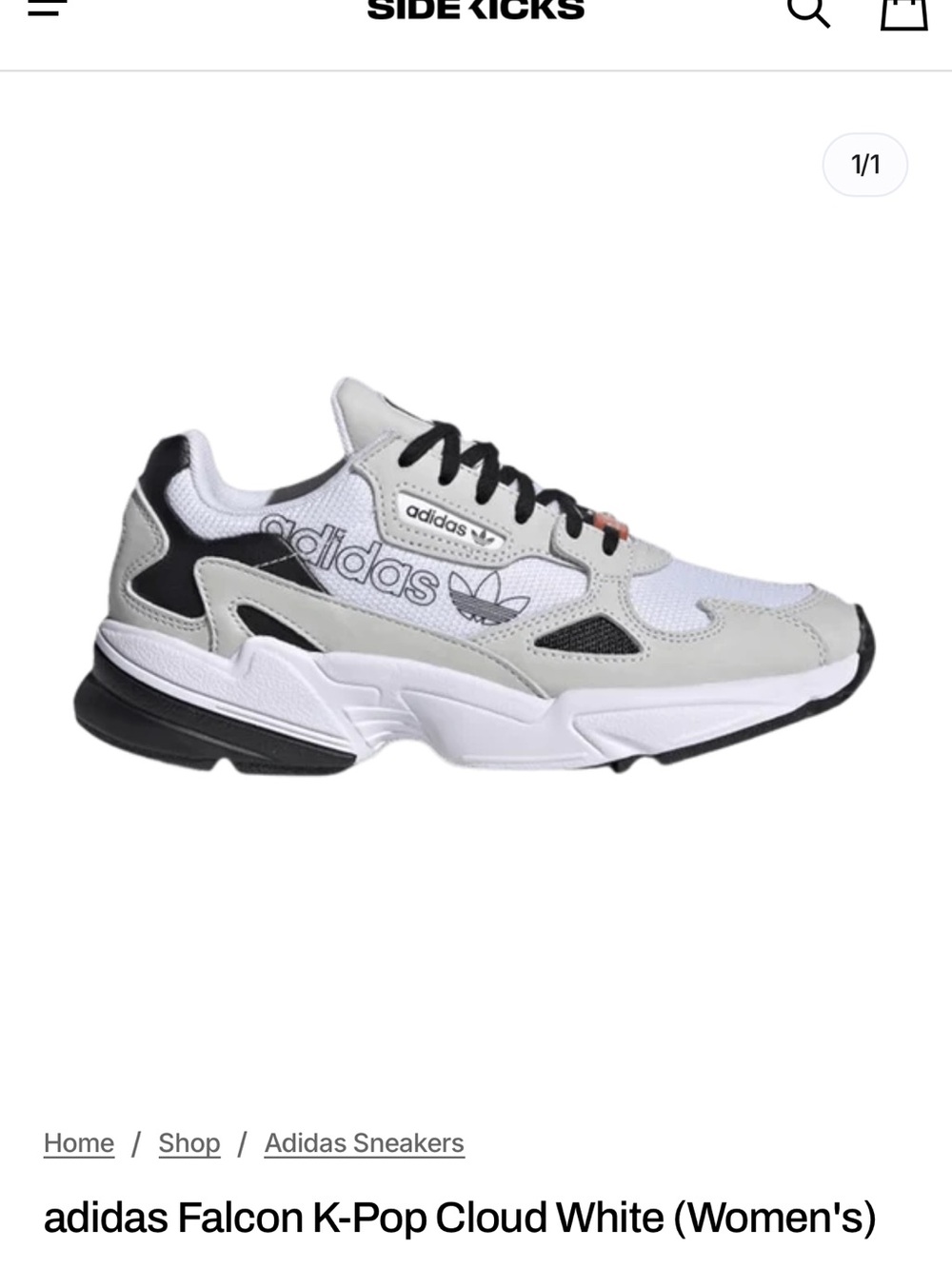 adidas Falcon Men's White Black Grey Sneakers